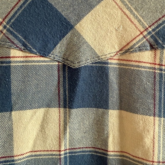 Lucky Brand Blue and Beige Plaid Women's Shirt, XL - Picture 5 of 6